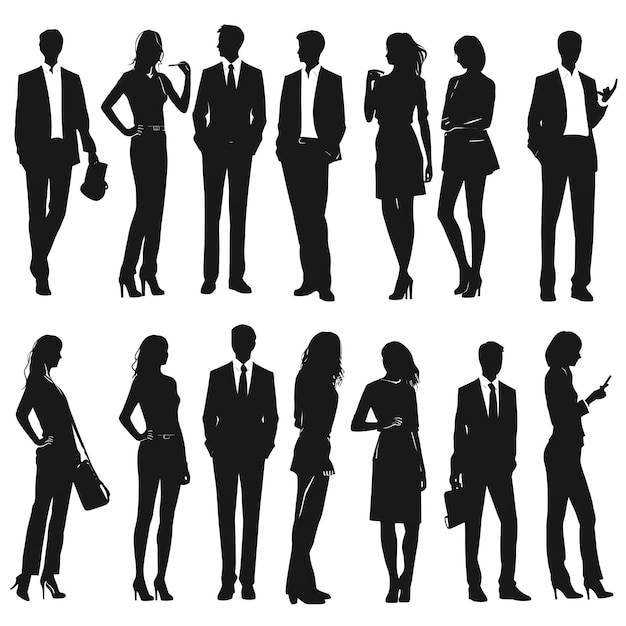 ensemble de silhouettes d'affaires