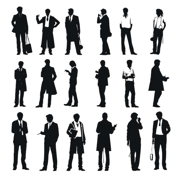 ensemble de silhouettes d'affaires