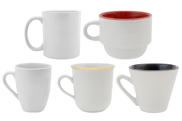 ensemble de tasses blanches