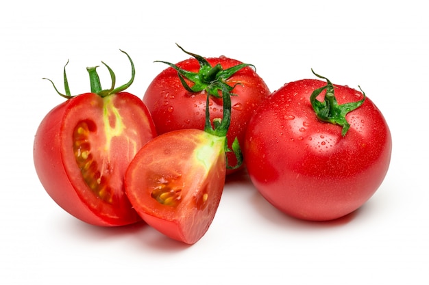 Ensemble de tomates rouges isolé