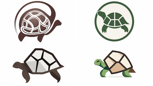 Un ensemble de tortues avec un logo qui dit tortue dessus.