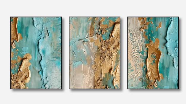 Un ensemble de trois arrière-plans abstraits de texture d'art géométrique
