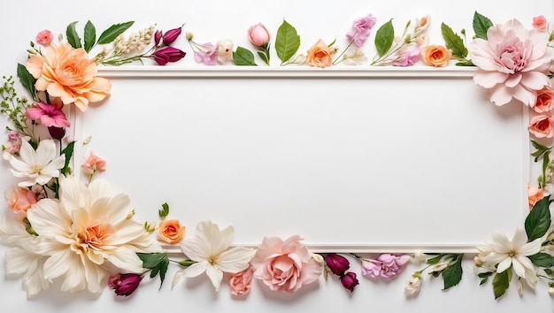 un ensemble de trois cadres floraux sur un fond blanc