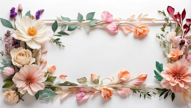 un ensemble de trois cadres floraux sur un fond blanc