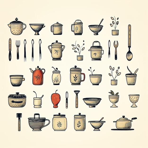 Ensemble d'ustensiles de cuisine