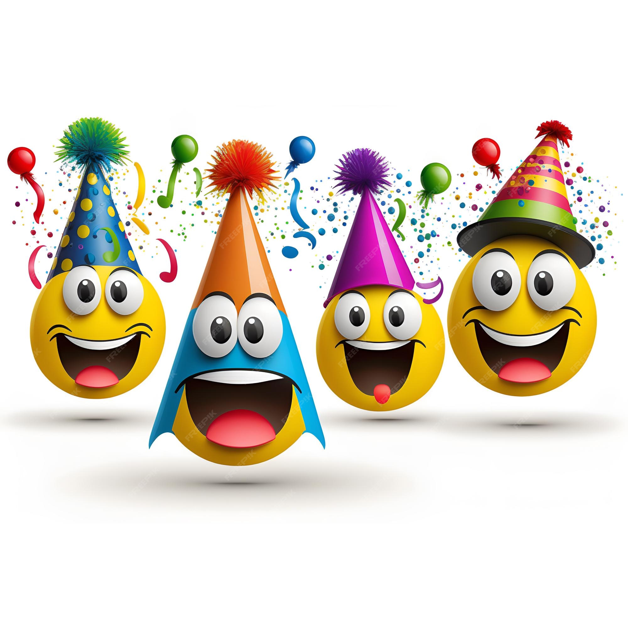 Ensemble Vectoriel D'anniversaire Smileys Emojis Smiley Dans Des ...