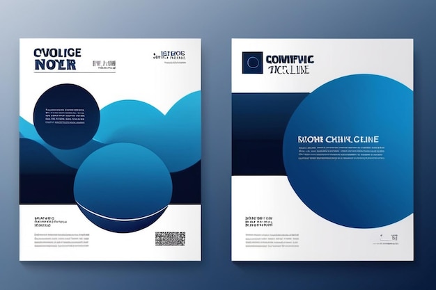Ensemble vectoriel de conception géométrique de portefeuille Cercle de gradient graphique liquide bleu abstrait