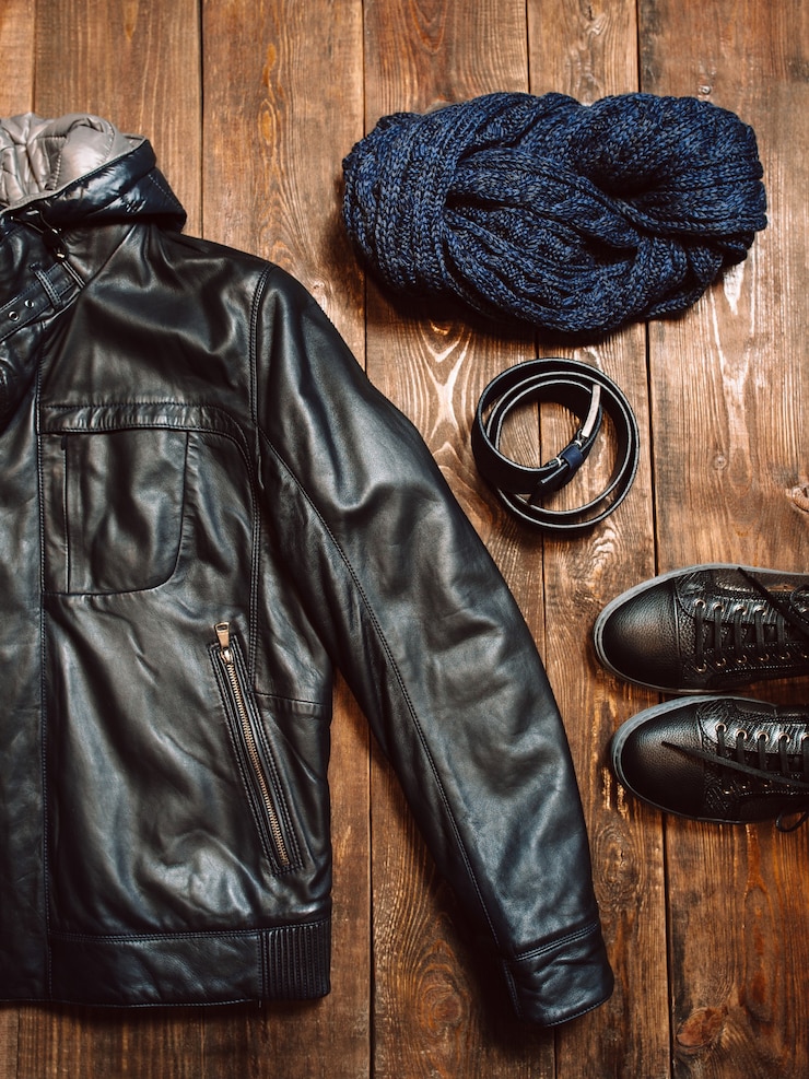Photo ensemble de vêtements chauds pour hommes d'hiver