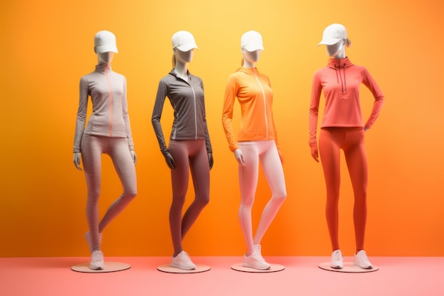 Ensemble de vêtements d'exercice colorés sur un mannequin de vêtements de sport Créé avec la technologie Generative AI