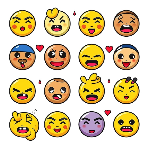 un ensemble de visages emoji