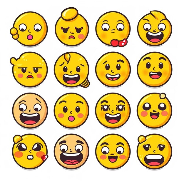 un ensemble de visages emoji