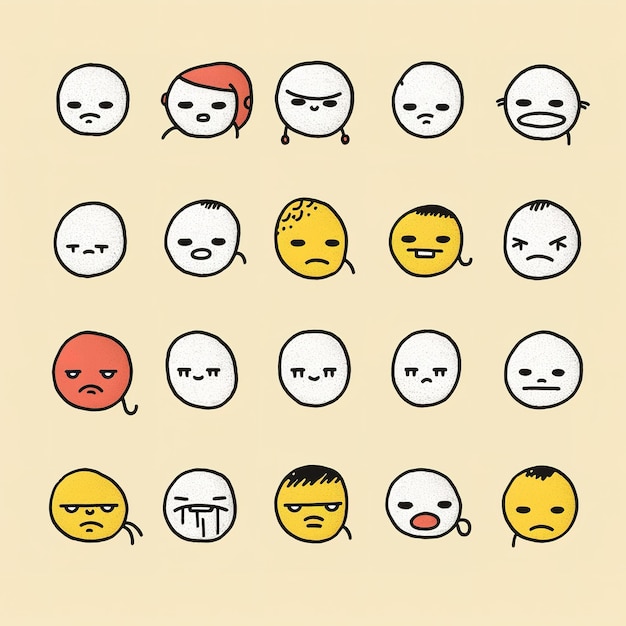 un ensemble de visages emoji