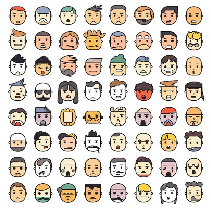 un ensemble de visages emoji