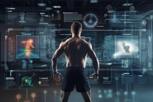 Entraînement de la force des personnes dans le sport Technologie moderne dans le concept de science du sport IA générative