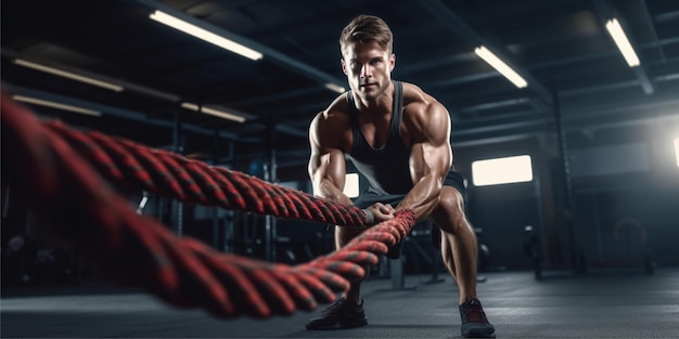 l'entraînement de l'homme au gymnase