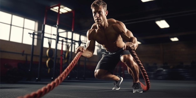 l'entraînement de l'homme au gymnase