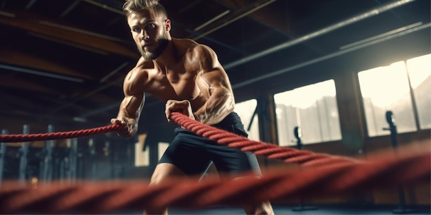 l'entraînement de l'homme au gymnase