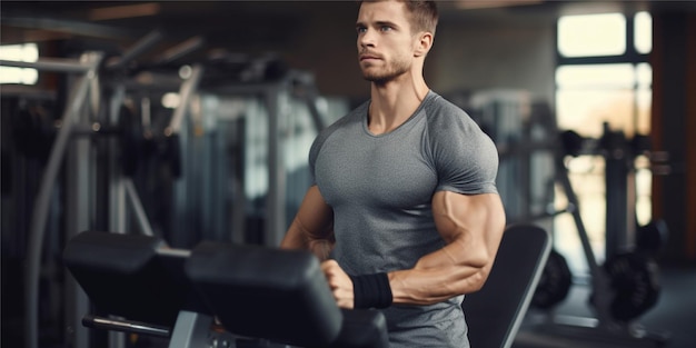 l'entraînement de l'homme au gymnase