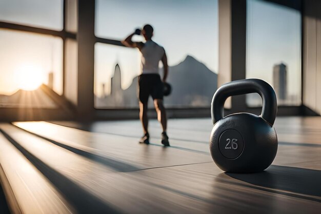 entraînement lifting de poids cloches dans le gymnase