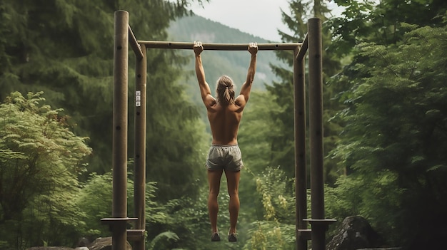 Photo l'entraînement en plein air qui donne de la vigueur