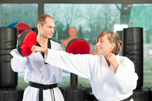 Entraînement sportif aux arts martiaux au gymnase