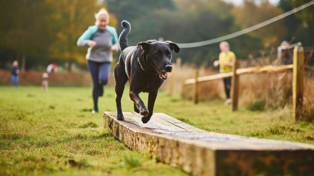 Photo entraîner les chiens à sauter des obstacles