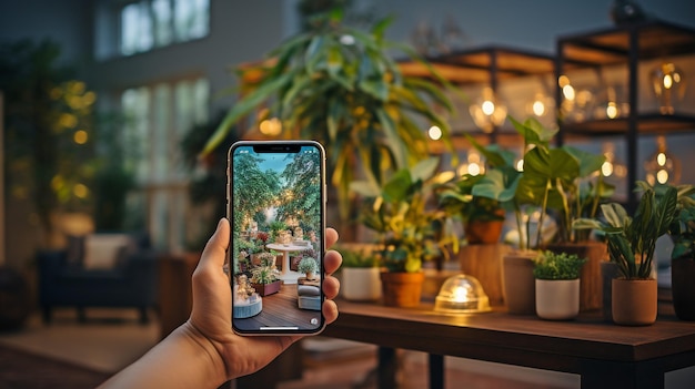 Un entraîneur filme des images intérieures de sa maison avec un téléphone portable