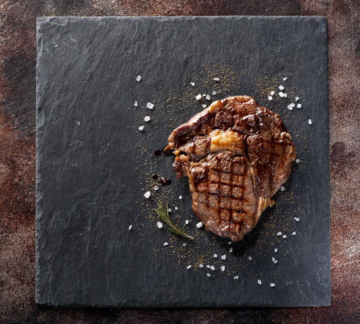 Entrecôte de boeuf au romarin sel et poivre