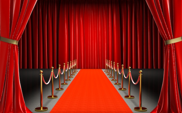 Entrée d'un cinéma avec tapis rouge