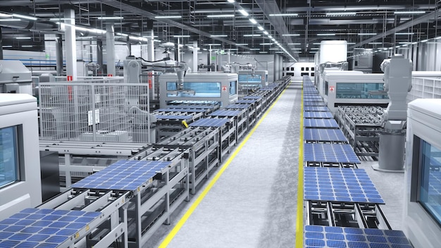 Entrepôt de fabrication de haute technologie produisant des cellules solaires