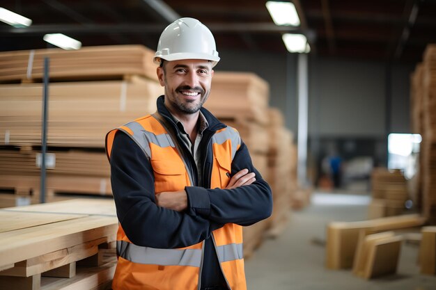 entrepreneur constructeur ouvrier portant un casque sur le chantier de construction