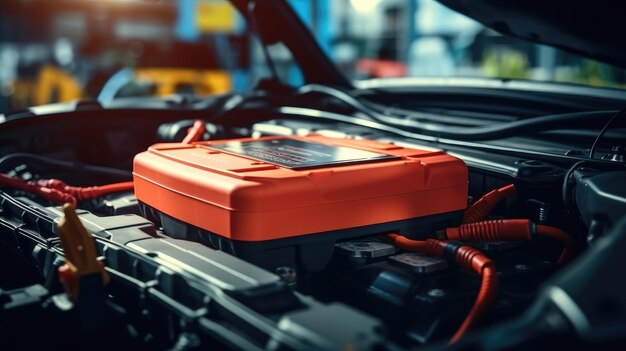 Photo entretien de la batterie de la voiture vérifier le système électrique à l'intérieur de la voiture