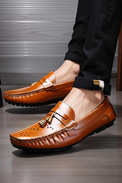 Entrez dans le style des mocassins de créateurs à la mode et des chaussures à enfiler en cuir véritable pour hommes