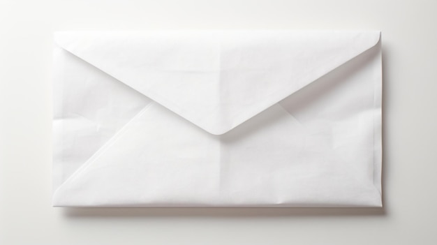 Photo une enveloppe blanche avec un papier blanc à l'intérieur