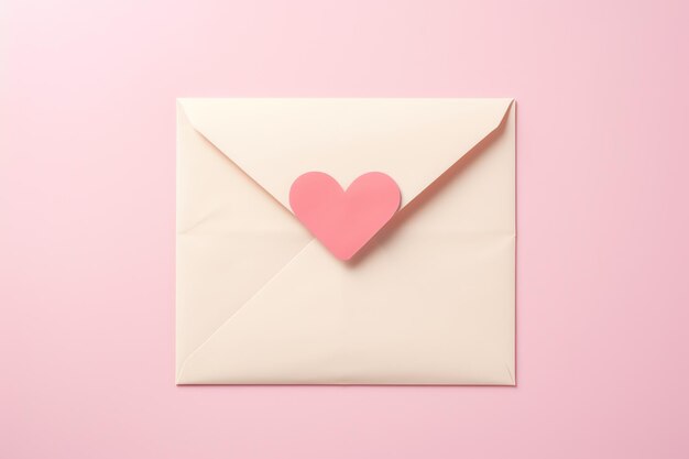 enveloppe de lettre avec un coeur dessus accessoire de vie simple pour le printemps en couleur neutre