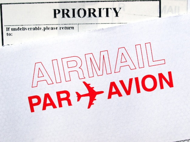 Enveloppe de lettre par avion