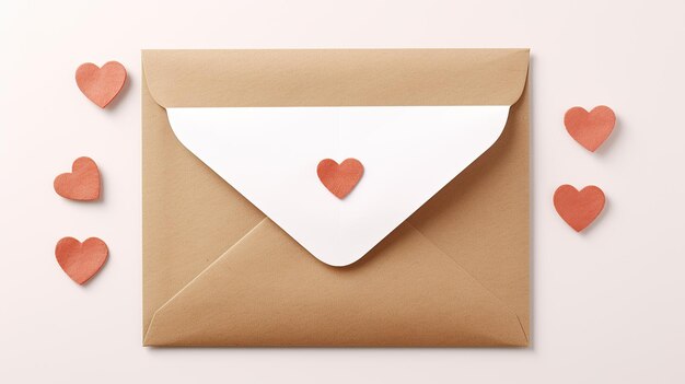Enveloppe scellée avec un cœur pour une lettre d'amour