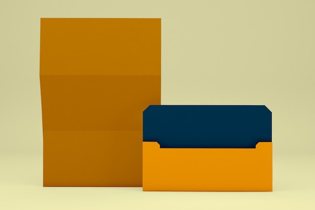 Enveloppes Lettre Recto Isolé Sur Fond Jaune