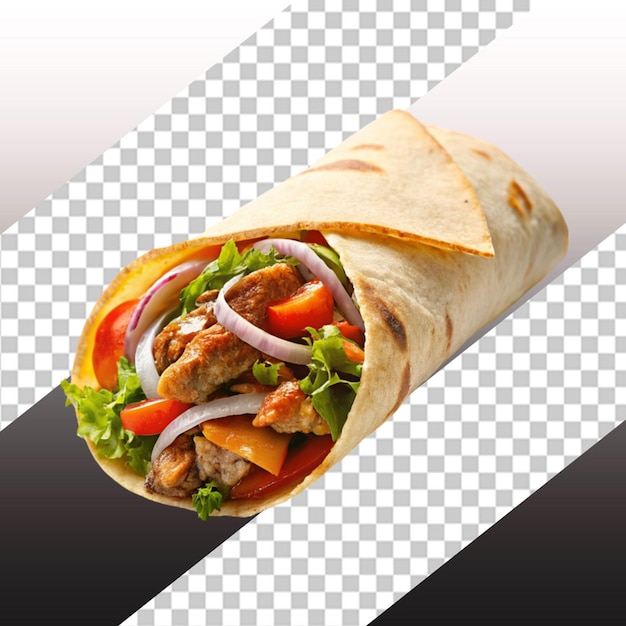 Enveloppes de tortilla avec de la viande et des légumes frais