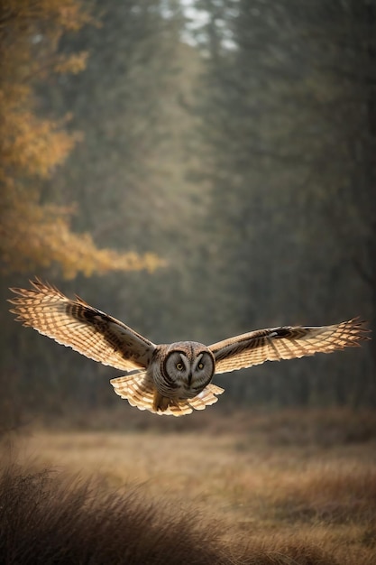 L'envergure des ailes du grand hibou à cornes