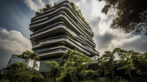 Environnement et avenir de l'architecture avec des bâtiments en ville pour la durabilité de la construction