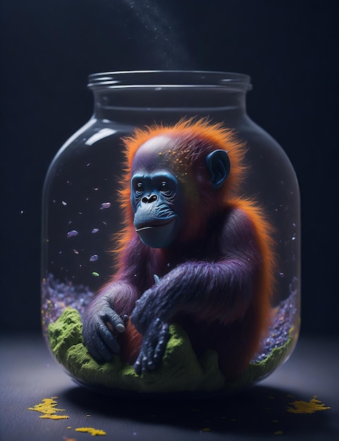 Environnement galactique Capture d'un petit orang-outan fantaisiste