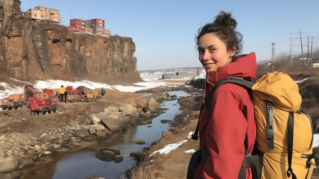 Photo un environnement magnifique pour un voyage d'aventure à dos de sac à dos