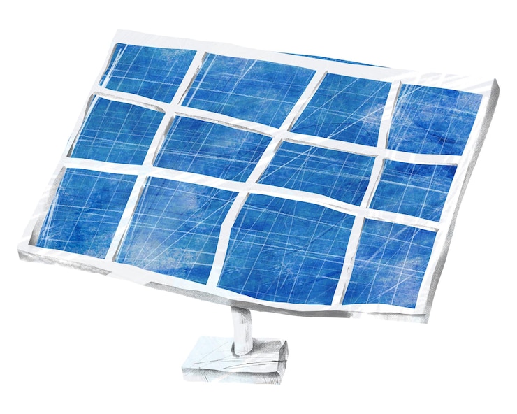 Photo environnement panneau solaire png artisanat en papier fond transparent