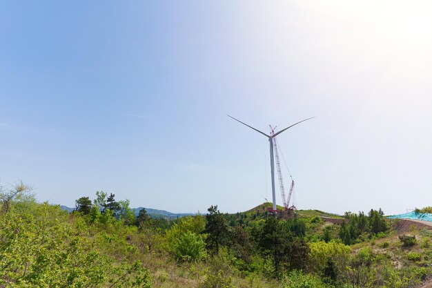 éolienne en construction