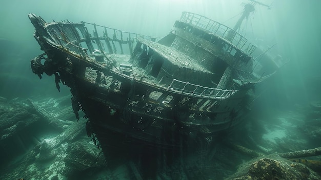 L'épave d'un naufrage médiéval sous l'eau