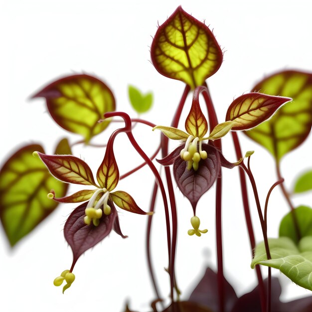 Photo Épimédium de plantes isolé à fond blanc