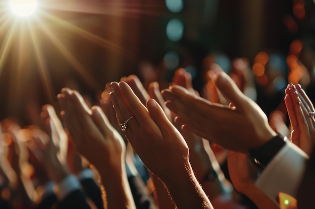 L'équipe célèbre le succès des affaires avec des applaudissements dans la salle de réunion