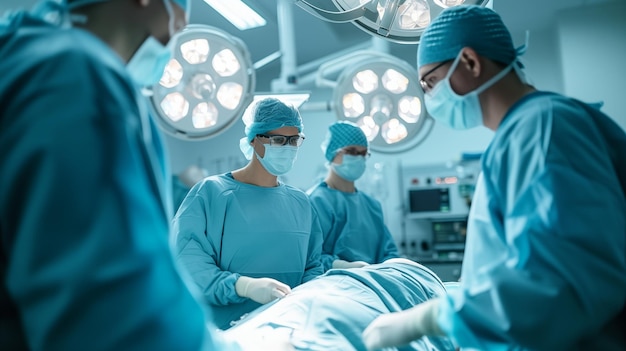 L'équipe chirurgicale dans l'environnement de la salle d'opération.