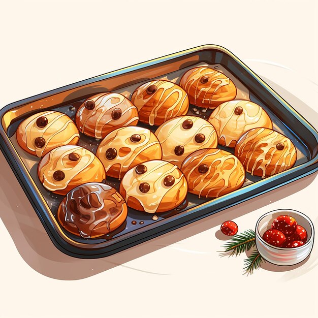 équipe de cuisson avec des biscuits de Noël style dessin animé a724eda0